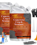 Darn Solid Beefy Two Pack Concrete Crack Filler And Heavy Duty Cement Sealant With High Elasticity Self Leveling Waterproof Caulking Glue For Driveway Patio Sidewalk Repair Grey in two pouches with tools.