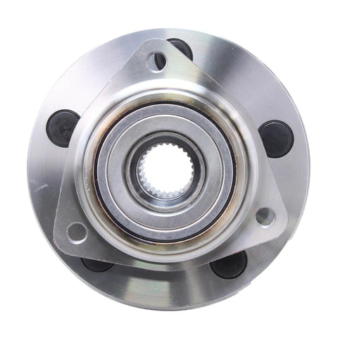 Front Wheel Bearing Hubs Assembly 2 Piece Kit For 1999 2004 Jeep Grand Cherokee showing 5 lug 3 bolt triangular flange with sealed bearings.