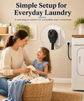 Mother and daughter doing laundry with Three Prong To Four Prong Dryer Plug Adapter Cord No Brainer Solution NEMA 10-30P To 14-30R