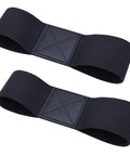 Two Pack Elastic Golf Swing Trainer Band For Beginners, 33x8 cm black bands to help correct posture and improve swing.