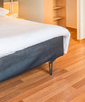 Bed with 4 Pack 6 Inch Cold Rolled Steel Angled Furniture Legs For DIY Tables Sofas Cabinets And TV Stands Built Tough For