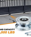 Heavy Duty 4 Inch V Groove Gate Wheels 3000 Lbs Load Capacity Solid Steel Sliding Pivot Caster with bearing and bolts.