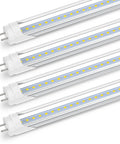 Four 24-inch clear LED tubes from 2Ft LED Tube Light Type B Replacement Bulbs 4 Pack T8 T10 T12 10W 24W Equivalent 5000K Daylight 1120 Lumens Clear Cover No Ballast Needed Double Ended Power Ballast Bypass Instant Start Fluorescent Tube Replacement