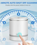 Portable Ultrasonic Jewelry Cleaner 42kHz 7.4 Oz 220ml Deep Cleaning Machine white with 5-minute auto shut off feature