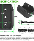 Heavy Duty Aluminum Deck Railing Bracket Connectors For 2 By 4 Wood Posts Outdoor Fence Stair Rail Hardware Set With 180 Deck Screws dimensions displayed