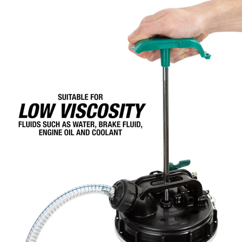 Manual Fluid Extractor Pump With 9.5L Capacity And 5ft Hose Quick Mess Free Oil Changes Coolant Flushes And Brake Bleeds Ergonomic Handle usage