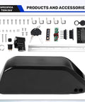Heavy Duty Downtube Ebike Battery Case For Up To Ninety One 18650 Cells Diy Electric Bike Pack With Rock Solid Mechanical Lock and accessories