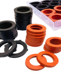 48 Piece Garden Hose Washers With Self Locking Tabs Leak Proof Black And Red Premium 3mm Thick Rubber Gaskets For High Pressure Sealing Durable Replacement Kit For Any Hose End