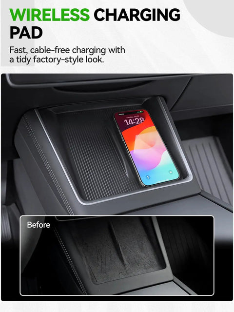 Tesla Model Y Juniper 10-Piece Center Console Organizer Tray Set wireless charging pad