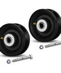 Cast Iron V Groove Wheel With Roller Bearing 4 Inch By 1.5 Inch Heavy Duty Caster For Roll Tracks And Sliding Gates 600 Lb Per Wheel 1200 Lb Per Pair Two Pack Black Industrial Casters, two wheels with axles