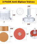 Detailed view of 2 Pack Vacuum Breaker Float Kit And Anti Siphon Valve Repair Kit for Woodford RK 17VB with dimensions labeled