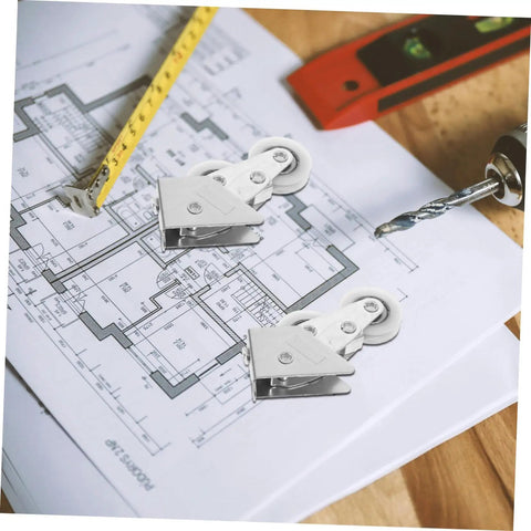Heavy Duty Four Pack Aluminum Alloy Sliding Door Pulleys With Double Wheel Bearings And Smooth Gliding Track Rollers on floor plans.