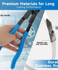 Boot Clamp Pliers Kit With 20 Pieces 304 Stainless Steel Clamps Pro Grade Axle Tool Set for Car Repair, Blue Handles