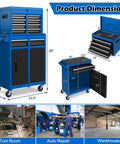 5-Drawer Rolling Tool Chest With Detachable Top Toolbox, Lockable Wheels And Lock Bar, shown in tool room, auto repair, warehouse