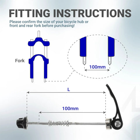 Quick Release Skewer Front And Rear Wheel Axles For Mountain Bike, Road Bike, And BMX Bikes, fitting instructions