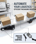 12V Variable Speed Industrial Conveyor Belt System with Controller handling packages