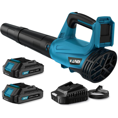 Cordless Leaf Blower With Two Batteries And Charger, 2-Speed Lightweight No-Hassle Tool for Blowing Leaves, Lawn Care