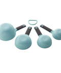 Aqua Sky Measuring Cups Set Of Four With One Quarter, One Third, One Half, And One Cup Sizes, Easy Read Markings In Standard And Metric