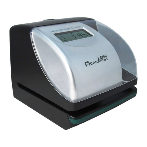 Electronic Time Clock Machine With Automatic Daylight Savings And Battery Backup, Hassle-Free Employee Punch Tracker For Small Business, Left-Right Card Compatible, Switchable 12-24 Hour Display, Built Tough For Your Daily Hustle Without Any Sweat, compact design with digital display