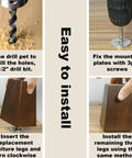Instruction guide for installing Four Pieces 16 Inch Vintage Wooden Furniture Legs With Anti Slip Feet For DIY Desk Coffee Table Dresser Bed.