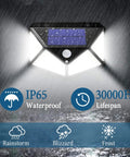Ultra Bright Solar Motion Sensor Security Lights With 100 LED 3 Modes Wireless IP65 Waterproof Outdoor Lights in rainfall