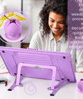 Front view of purple iVyne Berry suctioned vinyl weeding scrap collector and tool holder