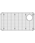 FormEra 33 Inch Stainless Steel Kitchen Sink Grid With Drain Grate Fits FormEra 33 Inch Sink Model 442763 top view with drain opening