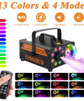Powerful 600W Fog Machine With Disco Ball And 13 Color LED Lights for parties with wireless remote and high output