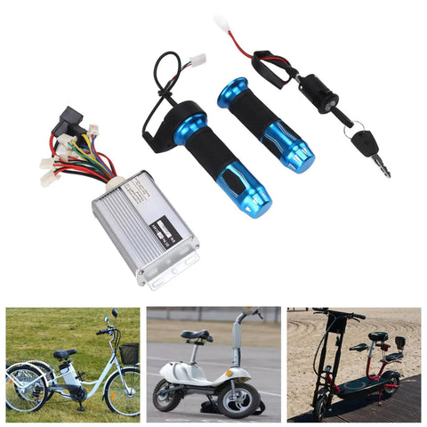48V 1000W Brushed Motor Speed Controller With Ignition Switch And Blue Throttle For Electric Bicycles Tricycles And Motorcycles