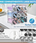 Top Shelf Large Water Bottle Organizer Rack Holds Up To Twelve Tumblers With Wide Five Point Nine Gaps And Rugged Handle For Your Dope Drink Rig And Fresh Carry Style on kitchen counter with various tumblers.