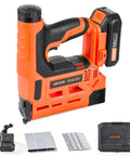 Real Deal Power Tool For Weekend Warriors Knocking Out Home Builds This Cordless 2 In 1 Brad Nailer And Staple Gun with charger and fasteners.