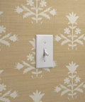Custom Printed Block Print Faux Vinyl Wallpaper Featuring Subtle Leather Texture And Next Level Commercial Grade Durability Professional Paste Application For Event Spaces And Home Refreshes Built Tough with light switch
