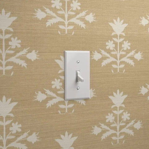 Custom Printed Block Print Faux Vinyl Wallpaper Featuring Subtle Leather Texture And Next Level Commercial Grade Durability Professional Paste Application For Event Spaces And Home Refreshes Built Tough with light switch