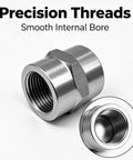 Badass Heavy Duty Two Pack One Half Inch Hex Coupling Npt Female To Female Pipe Connector 304 Stainless Steel Rust Resistant Adapter with precision threads.