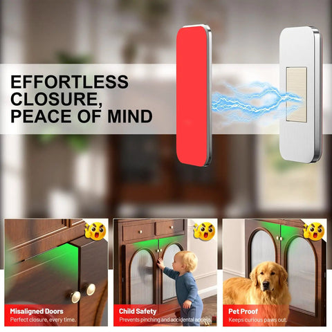 Six Pack No Drill Magnetic Cabinet Catches Ultra Thin Stainless Steel With Extra Strong Adhesive for secure cabinet closures