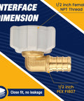Ten Piece PEX Fittings Kit One Half Inch Female NPT Swivel Adapters, Ninety Degree Elbows, Barbed Crimp, Lead Free Brass, ASTM F1807 And NSF Certified, Leak-Proof Design For PEX Tubing, 1/2 inch elbow