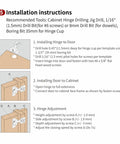 20 Pcs Half Inch Overlay Soft Close Cabinet Hinges With Built In Damper And 4D Adjustment System For Vertical Horizontal Depth And Closing Speed 35mm Cup Diameter And 11.5mm Cup Depth Included Screws For Easy Silent Cabinet Door Closure installation guide