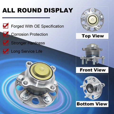 512544 Rear Wheel Bearing And Hub Assembly For Honda Accord 2013 2014 2015 2018 2019 2020 And Acura TLX 2015 2016 2017 2018 2019 2020 5 Lug Pattern Direct Fit Replacement For Easy Install And Long Lasting Performance