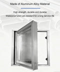 Solid As A Rock Drywall Access Panel 15 By 23 Inches Magnetic Push Latch, aluminum alloy with open view for easy access.