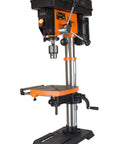 The Real Deal 12 Inch Benchtop Drill Press With Variable Speed 580 To 3200 RPM And Digital Readout on a sturdy cast iron base.