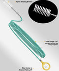120 Inch Auto Sunroof Drain Cleaning Tool With Flexible Steel Wire PVC Tube Brush showing nylon bristles and ring design