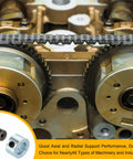 Two Pack Bore One Half Inch Shaft Collar Seven Eighths Inch Outer Diameter One Half Inch Thick Carbon Steel Zinc Plated With M Six Set Screws And Wrench Landing Gear Stopper Wheel Collar Built Tough For Machine Tool Industry showing metal gears and chain system for machinery support