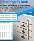 Horizontal Fishing Rod Holder Wall Mount Rack For Boat And Garage White Plastic Poles Storage Dual Pack Of 2 installed
