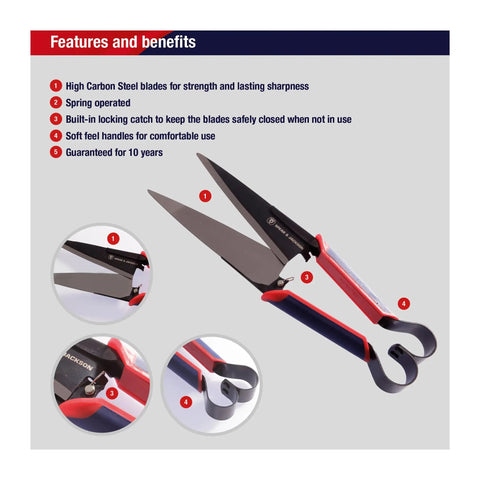 Razorsharp Topiary Shears Pro Grade For Pruning And Shaping Garden Plants Precision High Carbon Steel Blades With Ergonomic Soft Grip Handles