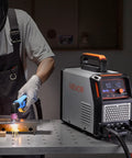 50A Non Touch Pilot Arc Plasma Cutter With Dual Voltage 110V 220V, Digital Display, IGBT Inverter in use cutting metal