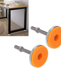 Heavy Swivel Leveling Feet 2 Pack featuring orange TPU rubber pads and M16 carbon steel thread for table stability.