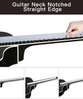 Using Guitar Neck Notched Straight Edge from All In One Guitar Setup Kit With 16 Inch Fret Leveler And Notched Straight Edge