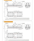 80mm Screw Slide Table With Dual Rails For CNC Motion, slick ball screw linear module drawing, motor right and bottom side