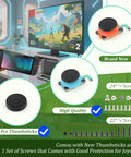 2 Pack 3D Analog Joysticks For Switch 2 Joy Con Replacement Kit showing thumbsticks and screws with gaming setup