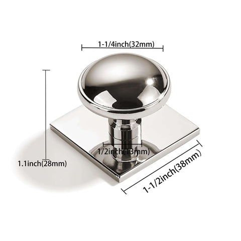 Heavy Duty One And A Half Inch Cabinet Knobs With Back Plate Polished Nickel Finish Two Pack Ergonomic Grip For Dressers And Kitchen Cabinets